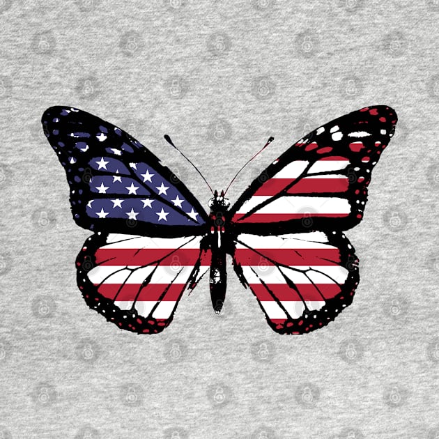 United States of America Monarch Butterfly Flag of America To Celebrate National Independence of US by Mochabonk